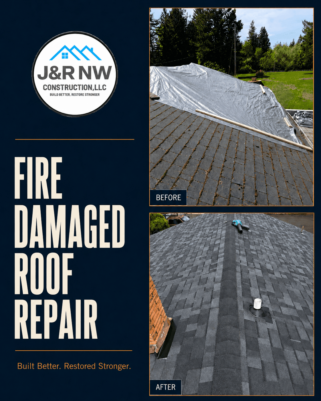 Project Title: Fire Damaged Roof Repair